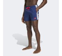 Badeshorts ADIDAS PERFORMANCE "3-STREIFEN 5-INCH", Herren, Gr. XL, N-Gr, dunkelblau, pure ruby, Obermaterial: 100% Polyester, Badehosen Badeshorts (50863404-XL) dunkelblau, pure ruby