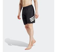 adidas 8-Inch 3 Streifen Badehose pechschwarz/schneeweiß - L