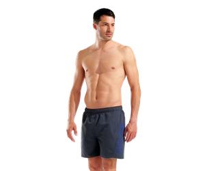 Badeshorts ARENA "FUNDAMENTALS ARENA LOGO BOXER R", Herren, Gr. M, N-Gr, asphalt, neon blau, Obermaterial: 100% Polyester, Badehosen Badeshorts (42719800-M) asphalt, neon blau