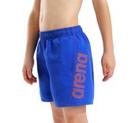 Badeshorts ARENA "FUNDAMENTALS ARENA LOGO JR BOXER R", Jungen, Gr. 128 (122), N-Gr, neon blau, team orange, Obermaterial: 100% Polyester, Badehosen Badeshorts, für Kinder, mit Seitentaschen, mit Mesh-