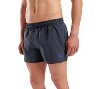 Badeshorts ARENA "FUNDAMENTALS X-SHORT R", Herren, Gr. M, N-Gr, grau (asphalt, neon blau), Obermaterial: 100% Polyester, Badehosen Badeshorts (65359740-M) asphalt, neon blau