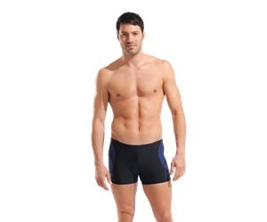 Badeshorts ARENA "MEN'S SWIM SHORT GRAPHIC", Herren, Gr. 6, N-Gr, schwarz, blau, Obermaterial: 80% Polyamid, 20% Elasthan, Badehosen Badeshorts, mit Stretchmaterial, chlor- und salzwasserbeständig (74