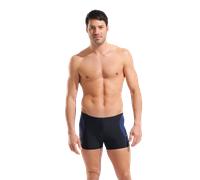 Badeshorts ARENA "MEN'S SWIM SHORT GRAPHIC", Herren, Gr. 7, N-Gr, schwarz, blau, Obermaterial: 80% Polyamid, 20% Elasthan, Badehosen Badeshorts, mit Stretchmaterial, chlor- und salzwasserbeständig (74