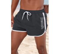 Badeshorts BENCH. "Bradley", Herren, Gr. S (46/48), N-Gr, schwarz, Polyester, kontrastfarbene Details, Badehosen Badeshorts, mit coolem Logodruck (784048-S)