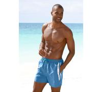 Badeshorts BENCH., Herren, Gr. S (46/48), N-Gr, blau, Polyester, unifarben mit Farbeinsatz, Badehosen Badeshorts, mit Logodruck (87930409-S) blau