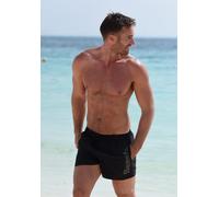 Badeshorts BENCH., Herren, Gr. XL (54/56), N-Gr, schwarz, Microfaser, Polyester, unifarben, Badehosen Badeshorts, mit seitlichem Logoschriftzug (433408-XL) schwarz