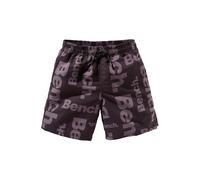 Badeshorts BENCH., Kinder, Gr. 110/116, N-Gr, schwarz, Microfaser, Polyester, unifarben, Badehosen Badeshorts, mit allover Logodruck (253685-110) schwarz