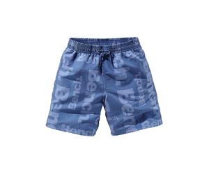 Badeshorts BENCH., Kinder, Gr. 122/128, N-Gr, blau, Microfaser, Polyester, unifarben, Badehosen Badeshorts, mit allover Logodruck (474680-122) blau