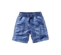 Badeshorts BENCH., Kinder, Gr. 170/176, N-Gr, blau, Microfaser, Polyester, unifarben, Badehosen Badeshorts, mit allover Logodruck (474680-170) blau
