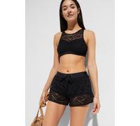 Badeshorts BONPRIX, Damen, Gr. 48, N-Gr, schwarz, Obermaterial: 80% Polyamid, 20% Elasthan. Futter: 100% Polyester. Spitze: 95% Polyester, 5% Elasthan, Badehosen Badeshorts, mit integrierter Bikinihos