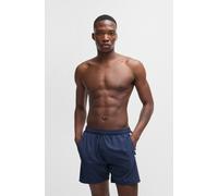 Badeshorts BOSS "Dolphin", Herren, Gr. XL, N-Gr, blau (marine), Microfaser, Polyester, unifarben mit Farbeinsatz, Badehosen Badeshorts, mit seitlichem Kontraststreifen (44808850-XL)