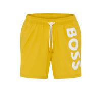 Badeshorts BOSS "Octopus", Herren, Gr. L, N-Gr, gelb (medium gelb 726), Web, Obermaterial: 100% Polyamid, Badehosen Badeshorts, Mit BOSS Logoschriftzug, elastischer Taillenbund mit Kordel (88029106-L)