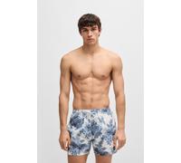 Badeshorts BOSS "Piranha", Herren, Gr. 5XL (62), N-Gr, blau (open blau 483), Microfaser, Obermaterial: 100% Polyester, Badehosen Badeshorts, mit buntem Alloverdruck (42269701-5XL) open blau 483