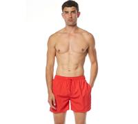 Badeshorts BRUNO BANANI "Boxer Wave Line 2.0 Swim", Herren, Gr. L (6), N-Gr, rot, Microfaser, Polyester, unifarben, Badehosen Badeshorts, mit Tunnel-Gummibund (45339043-L) rot