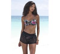 Badeshorts BUFFALO "Bloopi", Damen, Gr. 40, N-Gr, schwarz, Obermaterial: 90% Polyester, 10% Elasthan, Badehosen Badeshorts, in Häkeloptik (82359801-40) schwarz