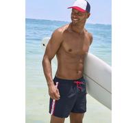 Badeshorts BUFFALO, Herren, Gr. L (52), N-Gr, blau (marine, rot), Microfaser, Recycling-Polyester, kontrastfarbene Details, Badehosen Badeshorts, mit kontrastfarbenen Details (37751919-L) marine, rot