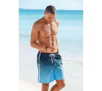Badeshorts BUFFALO, Herren, Gr. S (46/48), N-Gr, blau (marine, blau), Microfaser, Microfaser, Polyester, Farbverlauf, bedruckt, Badehosen Badeshorts, mit Farbverlauf (44323156-S) marine, blau