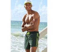 Badeshorts BUFFALO, Herren, Gr. S (46/48), N-Gr, grün (oliv, lime), Microfaser, Recycling-Polyester, kontrastfarbene Details, Badehosen Badeshorts, mit kontrastfarbenen Details (69303829-S) oliv, lime