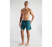 Badeshorts BUGATTI, Herren, Gr. 4, N-Gr, grün (grün, mittel, uni), Popeline, Obermaterial: 100% Polyester, Badehosen Badeshorts, basic, mit Logo, mit Kordelzug, bequem (89729731-4) grün, mittel, uni