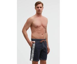Badeshorts CAMP DAVID, Herren, Gr. L, Normalgrößen, blau, Polyamid, bedruckt, Badehosen Badeshorts, mit Innenhose (14955900-L) blau
