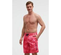Badeshorts CAMP DAVID, Herren, Gr. XL, Normalgrößen, rosa (flight rot), Elasthan, Polyamid, Polyester, bedruckt, Badehosen Badeshorts, mit Einschubtaschen & einer Gesäßtasche (13565826-XL) flight rot