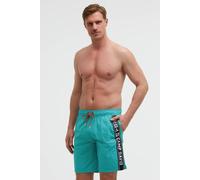Badeshorts CAMP DAVID, Herren, Gr. XXL, Normalgrößen, blau (island grün), Polyamid, bedruckt, Badehosen Badeshorts, mit Innenhose (68527524-XXL) island grün