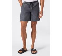 Badeshorts CHAMPION "5-inch Men's swim shorts", Herren, Gr. S, N-Gr, grau (nbk), Web, Polyamid, ausgewaschen, unifarben, Badehosen Badeshorts, sportliche Schnittform, leichtes, schnelltrocknendes Mate