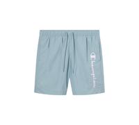 Badeshorts CHAMPION "7-inch Men's swim shorts", Herren, Gr. S, N-Gr, blau (stnb), Web, Polyamid, unifarben, Badehosen Badeshorts, für sportliche Aktivitäten, mit Logostickerei, pflegeleicht (98982743-