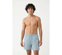 Badeshorts CHAMPION "Beachshort Standard Fit", Herren, Gr. S, N-Gr, blau (stnb), Web, Polyamid, unifarben, Badehosen Badeshorts, mit Logostickerei, unifarben, pflegeleicht, schnell trocknend (98982743