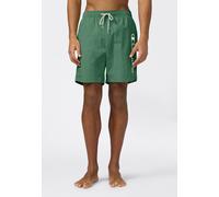 Badeshorts CHAMPION "Beachshort Standard Fit", Herren, Gr. S, N-Gr, grün (foli), Web, Polyamid, unifarben, Badehosen Badeshorts, mit Logostickerei, unifarben, pflegeleicht, schnell trocknend (36168232