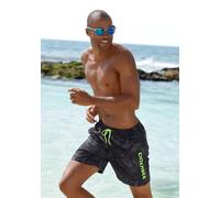 Badeshorts CHIEMSEE "Esra", Herren, Gr. XL (54/56), N-Gr, schwarz (schwarz, bedruckt), Polyester, bedruckt, Badehosen Badeshorts, mit Dschungelprint (24008204-XL) schwarz, bedruckt