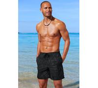 Badeshorts CHIEMSEE "Geraldo", Herren, Gr. XL (54/56), N-Gr, schwarz (schwarz bedruckt), Microfaser, Microfaser, bedruckt, Badehosen Badeshorts, mit tropischen Muster (74085819-XL) schwarz bedruckt