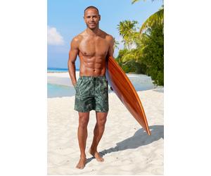 Badeshorts CHIEMSEE "Geraldo", Herren, Gr. XXL (58/60), N-Gr, grün (olive bedruckt), Microfaser, Microfaser, bedruckt, Badehosen Badeshorts, mit tropischen Muster (28441234-XXL) olive bedruckt
