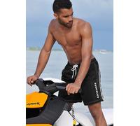 Badeshorts CHIEMSEE, Herren, Gr. L (52), N-Gr, schwarz, Microfaser, Polyester, unifarben, Badehosen Badeshorts, sportliche Bade-Shorts, elastischer Bund, mit Außenkordel (878883-L) schwarz