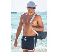 Badeshorts CHIEMSEE, Herren, Gr. S (46/48), N-Gr, blau (navy), Polyester, unifarben mit Farbeinsatz, Badehosen Badeshorts, mit Kontrastpiping (87177008-S) navy