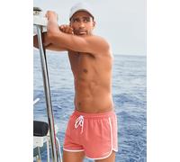Badeshorts CHIEMSEE, Herren, Gr. S (46/48), N-Gr, rot (lachs), Polyester, unifarben mit Farbeinsatz, Badehosen Badeshorts, mit Kontrastpiping (77179657-S) lachs