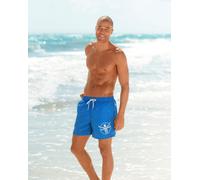 Badeshorts CHIEMSEE "Melange", Herren, Gr. XL (54/56), N-Gr, blau, Microfaser, Polyester, meliert, Badehosen Badeshorts, mit Logodruck, seitliche Eingrifftaschen (803665-XL) blau