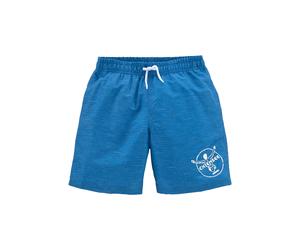 Badeshorts CHIEMSEE "Melange Kids", Jungen, Gr. 146/152, N-Gr, blau (aquablau), Polyester, Melange-Effekt, Badehosen Badeshorts, mit Logoprint (84004636-146) aquablau