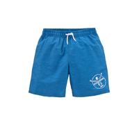 Badeshorts CHIEMSEE "Melange Kids", Kinder, Gr. 158/164, N-Gr, blau (aquablau), Polyester, Melange-Effekt, Badehosen Badeshorts, mit Logoprint (84004636-158) aquablau
