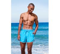 Badeshorts COPENHAGEN STUDIOS, Herren, Gr. S (46/48), N-Gr, blau (türkis), Recycling-Polyester, unifarben mit Farbeinsätzen, Badehosen Badeshorts, mit elastischem Bund (48530252-S) türkis