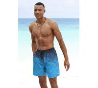 Badeshorts H.I.S, Herren, Gr. L (52), N-Gr, blau (blau bedruckt), Microfaser, Recycling-Polyester, Farbverlauf, bedruckt, Badehosen Badeshorts, mit Farbverlauf (29465821-L) blau bedruckt