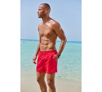 Badeshorts H.I.S, Herren, Gr. L, N-Gr, rot, Recycling-Polyester, kontrastfarbene Details, unifarben, Badehosen Badeshorts (11063448-L) rot