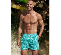 Badeshorts H.I.S, Herren, Gr. M (50), N-Gr, blau (türkis bedruckt), Recycling-Polyester, bedruckt, Badehosen Badeshorts, mit modischem Aufdruck (70825915-M)