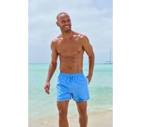 Badeshorts H.I.S, Herren, Gr. M, N-Gr, blau, Recycling-Polyester, kontrastfarbene Details, unifarben, Badehosen Badeshorts (13244218-M) blau