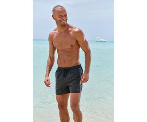 Badeshorts H.I.S, Herren, Gr. XXL, N-Gr, schwarz, Recycling-Polyester, kontrastfarbene Details, unifarben, Badehosen Badeshorts (84413468-XXL) schwarz