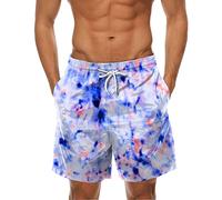 Badeshorts Herren， 3D Druck Elastische Taille Tunnelzug Kurze Hosen Mit Taschen Schnelltrocknend Strandhose Basic Bermuda Shorts Tropisch Shorts Swimming Shorts Boardshorts