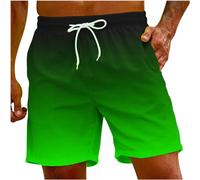 Badeshorts Herren Badehose Männer Schnelltrocknend Schwimmhose Boardshorts Herren Schwimmshort Herren Farbverlauf Kurze Hosen Men Lässig Strandhose Shorts mit Verstellbarem Tunnelzug