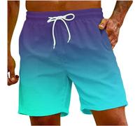 Badeshorts Herren Badehose Männer Schnelltrocknend Schwimmhose Boardshorts Herren Schwimmshort Herren Farbverlauf Bequem Baggy Hawaii-Shorts Lässig Strandhose Shorts mit Verstellbarem Tunnelzug