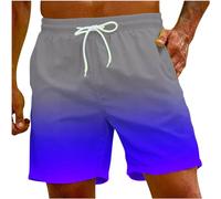 Badeshorts Herren Badehose Männer Schnelltrocknend Schwimmhose Boardshorts Herren Schwimmshort Herren Farbverlauf Kurze Hosen Men Lässig Strandhose Shorts mit Verstellbarem Tunnelzug