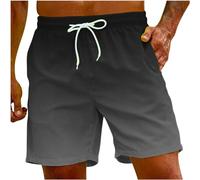 Badeshorts Herren Badehose Männer Schnelltrocknend Schwimmhose Boardshorts Herren Schwimmshort Herren Farbverlauf Bequem Baggy Hawaii-Shorts Lässig Strandhose Shorts mit Verstellbarem Tunnelzug